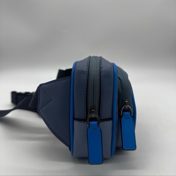 Michael Kors Cooper Double Zip Signature Belt Bag Blue - Picture 10 of 11